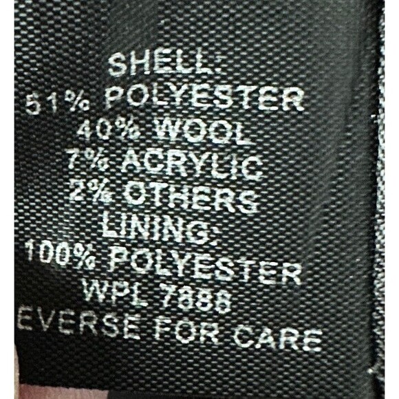 Anne Klein Black White Wool Blend Mid-Length Coat Sz XS Fully Lined Peacoat - Picture 7 of 9